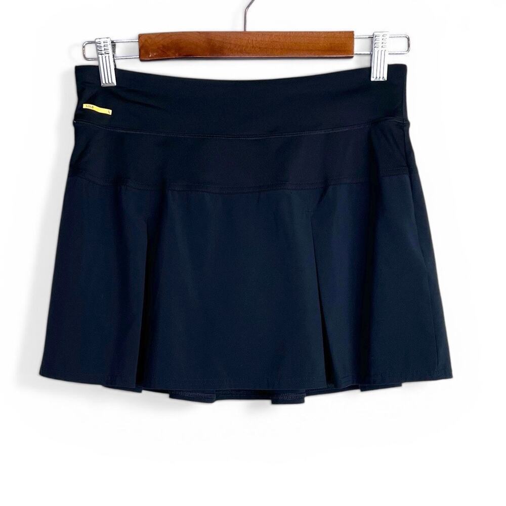 Lole Athletic Tennis Skort Polyester Stretch Pleated in Black Sporty Women's Sm.